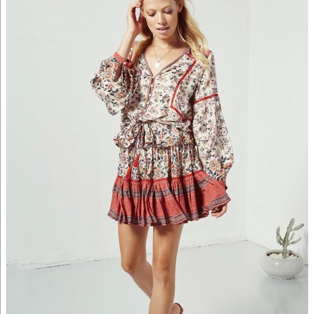 Spell Elle Boho Mini Skirt Rosewood